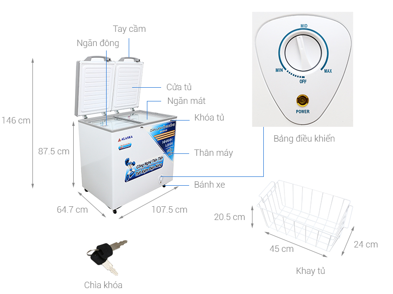 Tủ đông alaska 350 lít